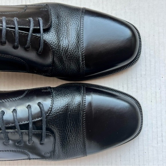 Florsheim Black Leather Cap Toe Lace Up Oxford Shoes Men 11 D Dress Work Classic - Picture 7 of 15